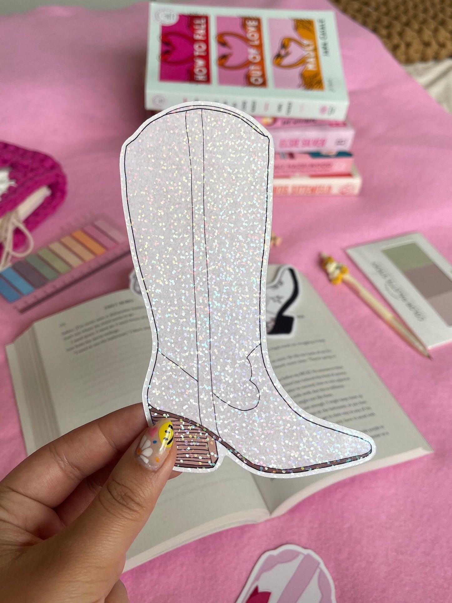 Glitter Cowgirl Boot Bookmark