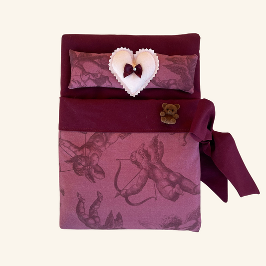 Burgundy Cupid Large Bed Book Sleeve